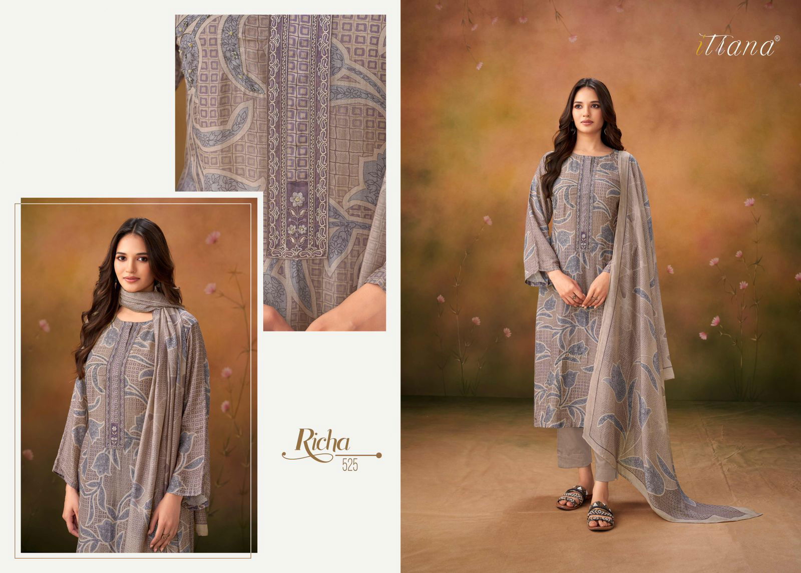 Richa By Sahiba Hand Work Muslin Digital Printed Dress Material Wholesale Price In Surat